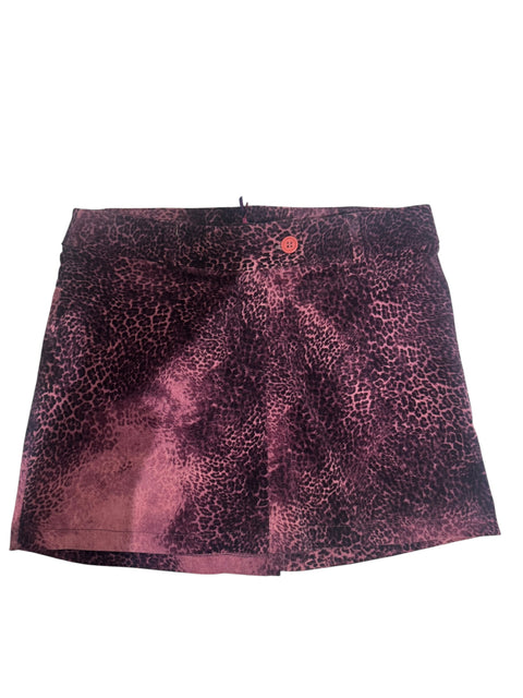Vintage Velvet Leo Pink Print Skirt