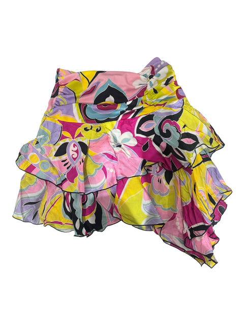 Morgan Colorful Print Ruffle Skirt