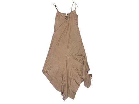 Optique Suede Beige Long Dress