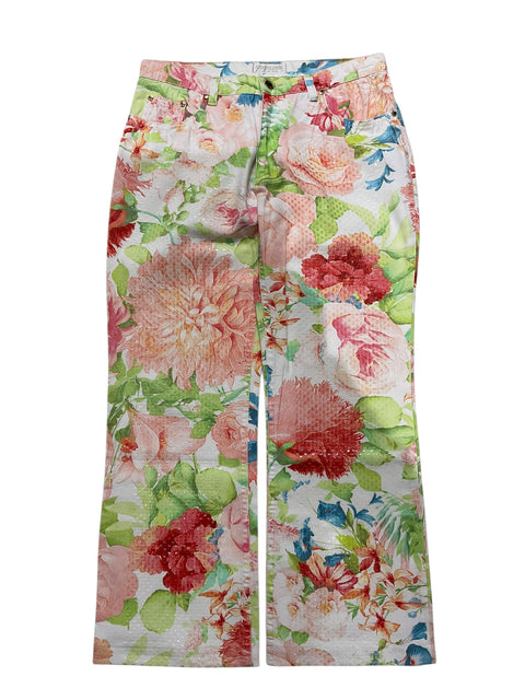 Roberto Cavalli Floral Print Glitter Pant
