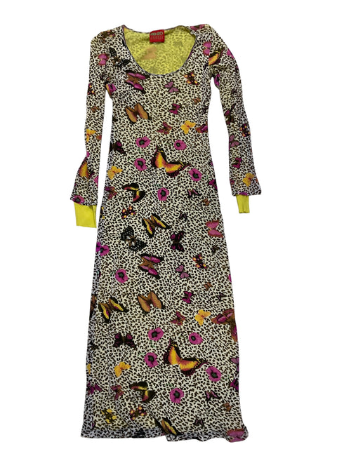Kenzo Yellow Butterfly Mesh Dress