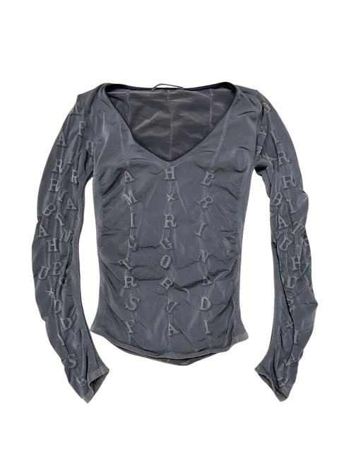 Marithé François Girbaud Grey Letter Print Long Sleeve