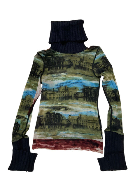 No Brand Green Black Mesh Wool Long Sleeve