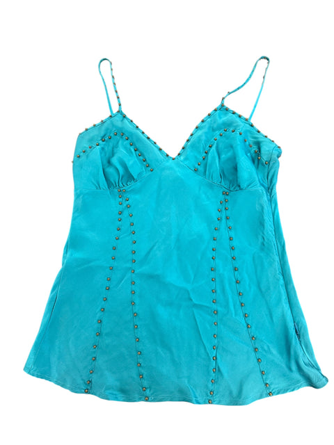 Phard Blue Stud Silk Top