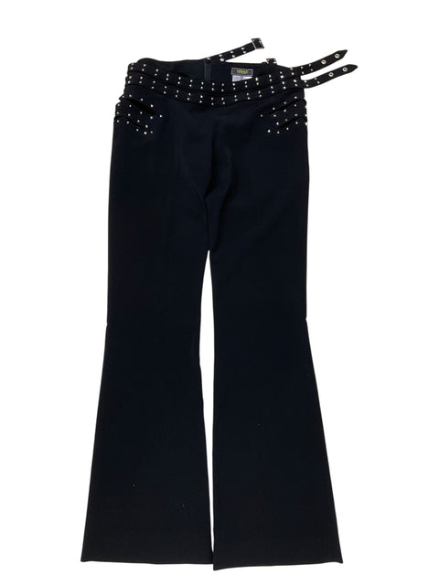 Versace Black Belt Nail Pant