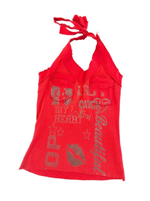 Vintage Patchwork Red Top