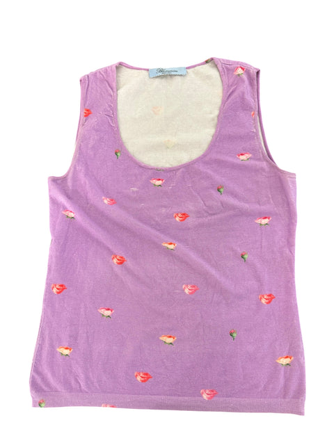 Blumarine Purple Tank Flowers Top