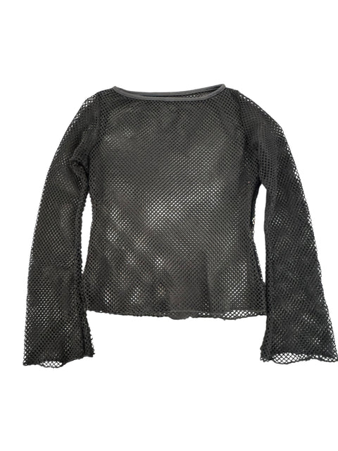 Vintage Sheer Net Black Top