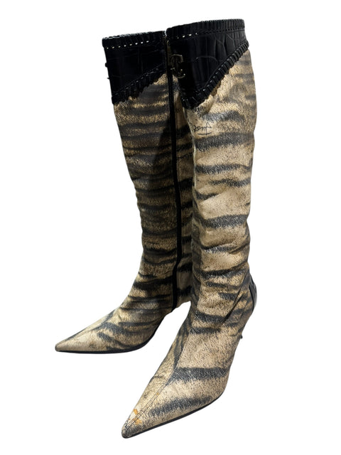Roberto Cavalli Tiger Print Boots