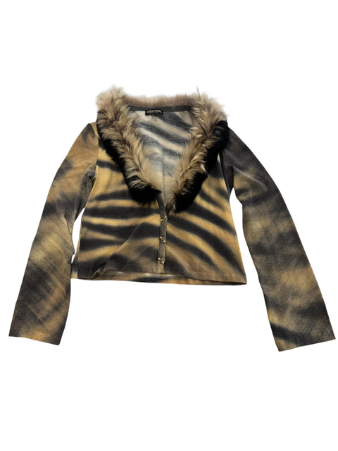 Roberto Cavalli Tiger Fur Cardigan
