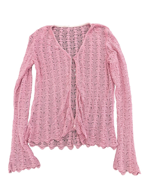 Vintage Pink Lace Effect Cardigan