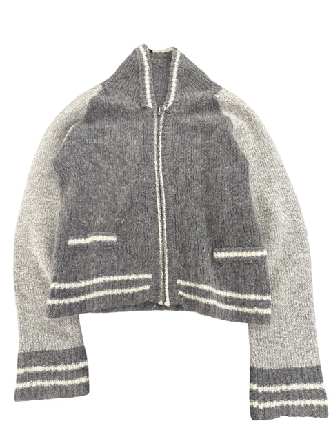 Vintage Grey White Sleeve Knit Sweat