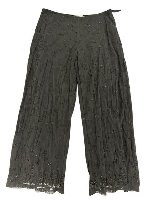 Vintage Black Mesh Pearl Details Pant