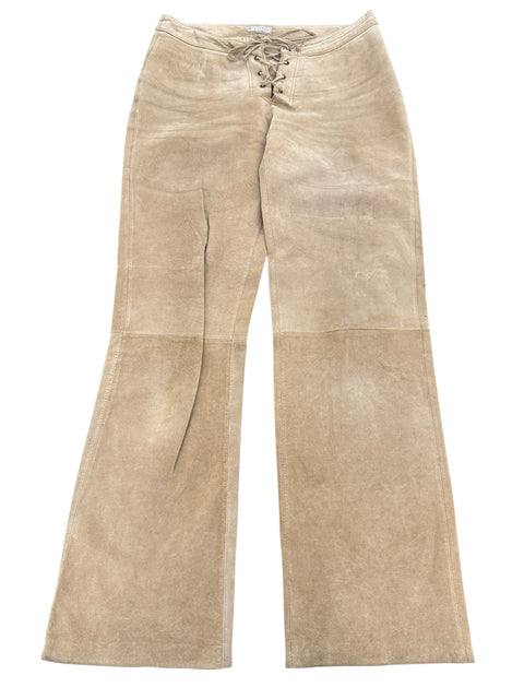 B-street Beige suede Leather Lace Pant