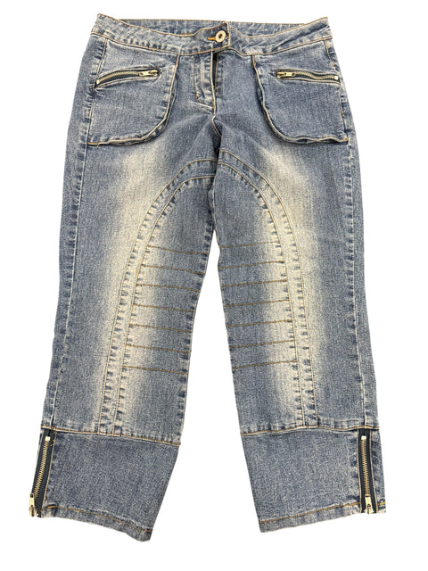 Vintage Blue Denim Rider Capri Style