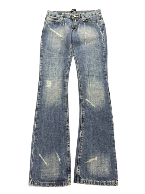 Dolce & Gabbana Blue Denim Rip Detail Jean