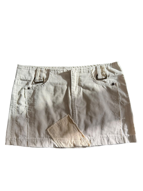Phard Ecru Cloth Patchwork Mini Skirt