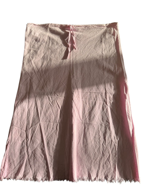 Papeete Baby Pink Linen Long Skirt