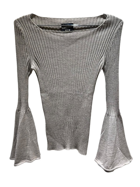 JPG Knit Grey Flared Sleeves Top