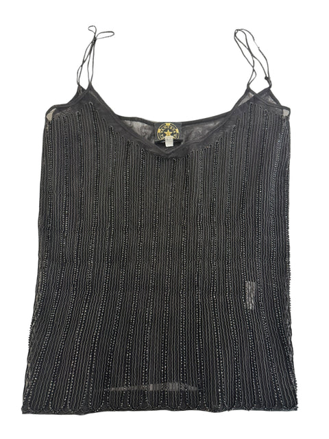 Vannessa Beaded Embroidered Black Top