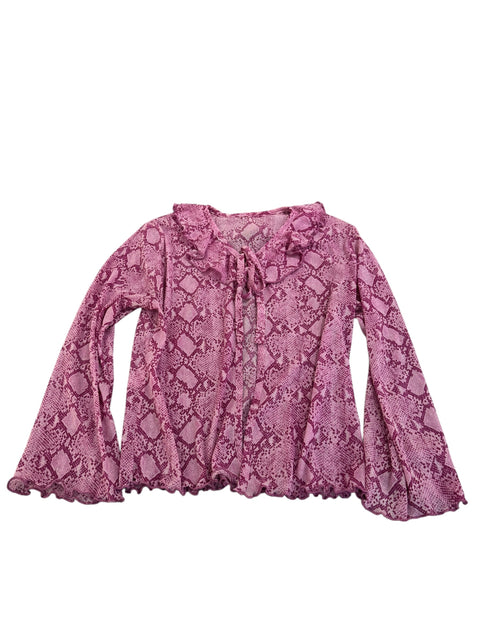 Vintage Pink Snake Print Cardigan