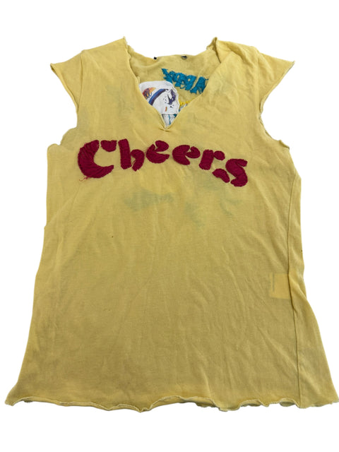 Vintage Yellow Tropical Embroidery Top
