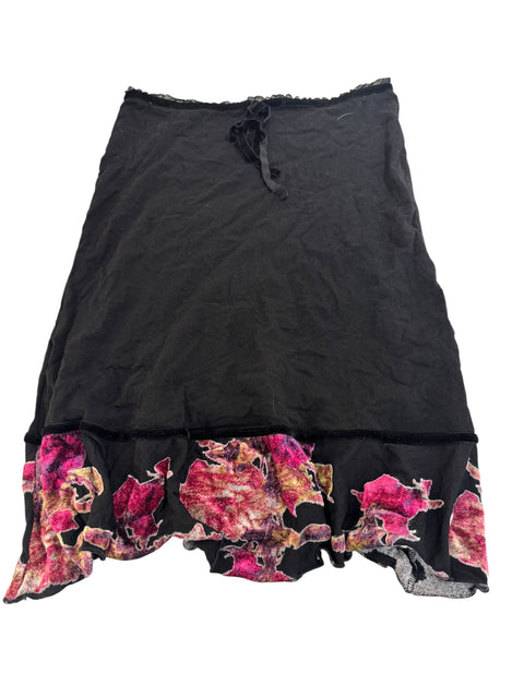 Mesh Flowers Print Skirt