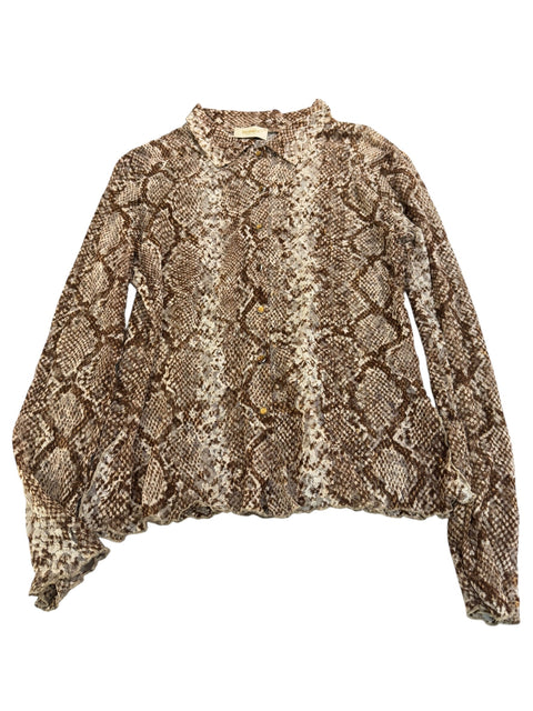 Dorabella Lace Brown Snake Print Shirt