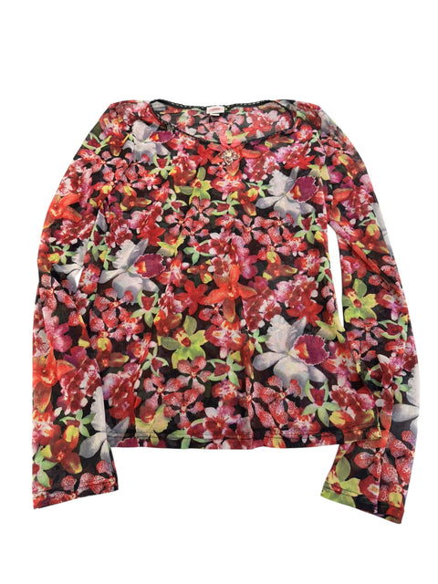 Seduzioni Diamonds Mesh Pink Floral Jewelry Long Sleeve