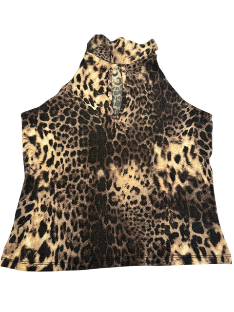 Vintage Leopard High Collar Top