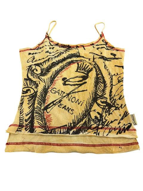 Gattinoni Yellow Dust Print Tank Top