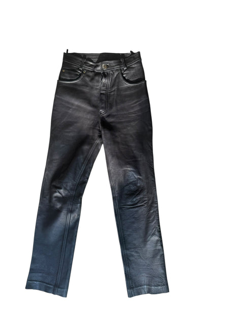 Vintage Black Real Leather Pant