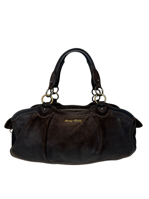 Miu Miu Brown Suede Shoulder Bag