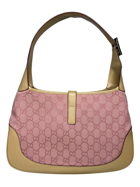 Gucci Jackie GG Pink Canvas Shoulder Bag