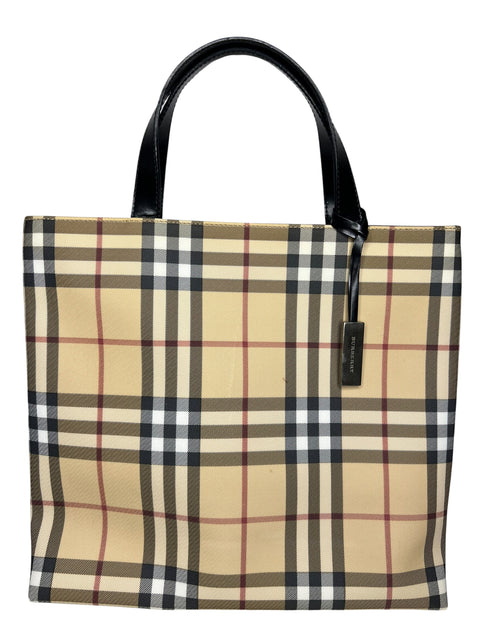 Burberry Nova Check Beige PVC Hand Bag