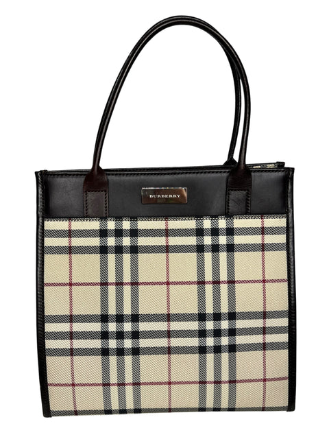 Burberry Nova Check Beige Canvas Hand Bag