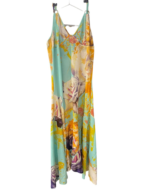 Just Cavalli Turquoise Rose Print Dress