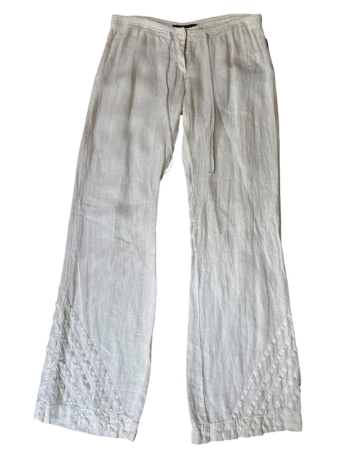 Depi White Linen Detail at the Bottom Pant