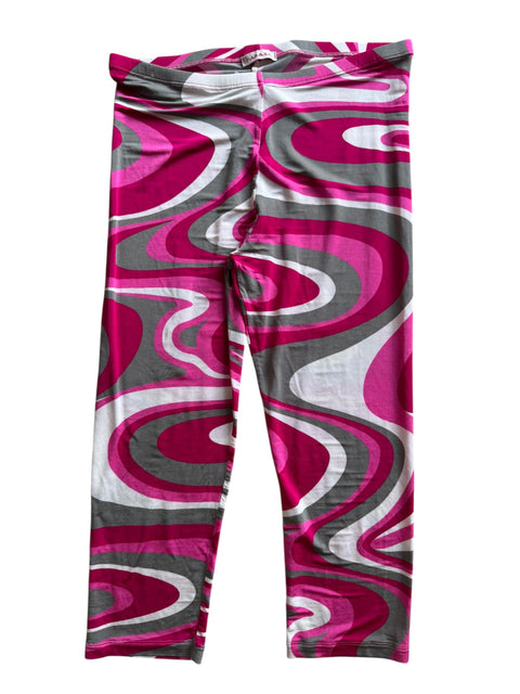 Parosh Pink/Grey Psychedelic Print Capri Pant