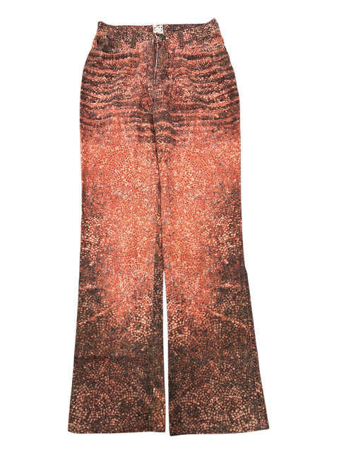 Roberto Cavalli Red Gold Print Pant