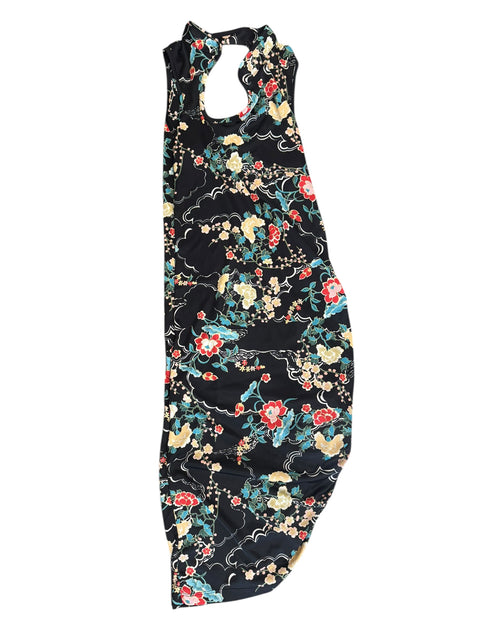 Motivi Black Floral Print Asymmetric Dress