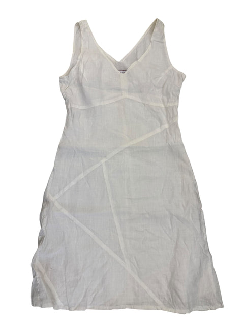 Max&Co White Linen Mid Dress