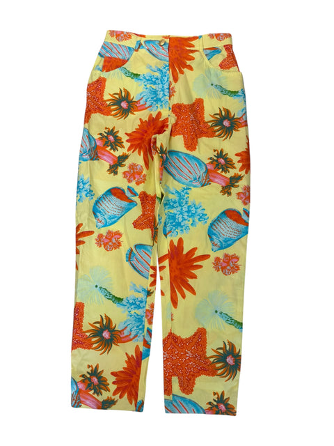 Weekend Max Mara Yellow Shell Print Pants
