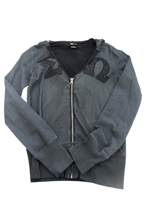 Diesel Navy Blue V Collar Zip Hoodie