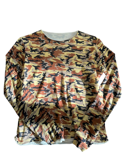Vintage Brown Camo Mesh Long Sleeve