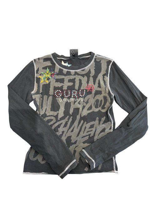 Guru Grey Rhinestone Details Long Sleeve