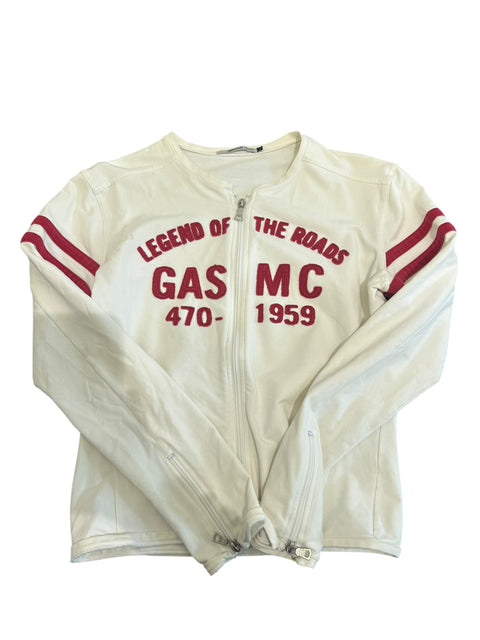 GAS Ecry Red Inscription Zip Sweat