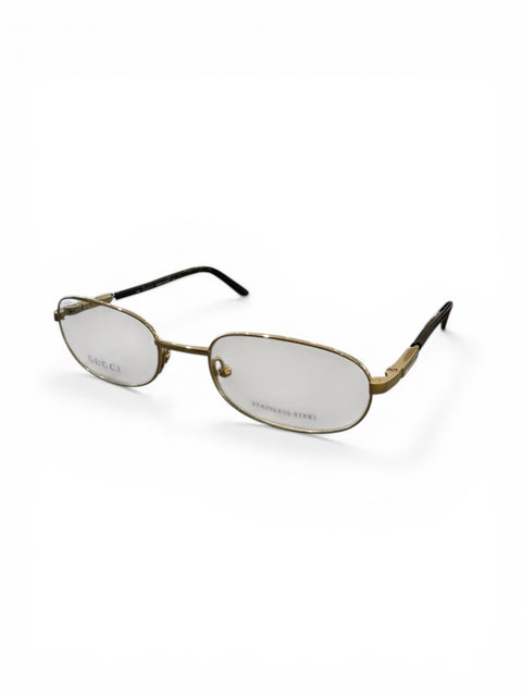 Gucci Gold Stainless Steel Tortoiseshell Glasses