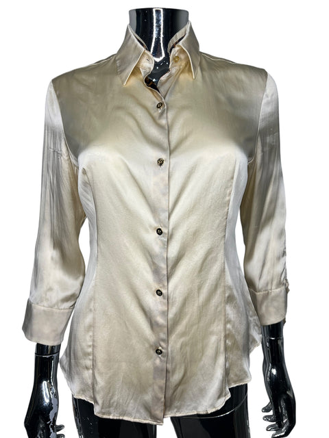 Roberto Cavalli White Leopard Detail Shirt