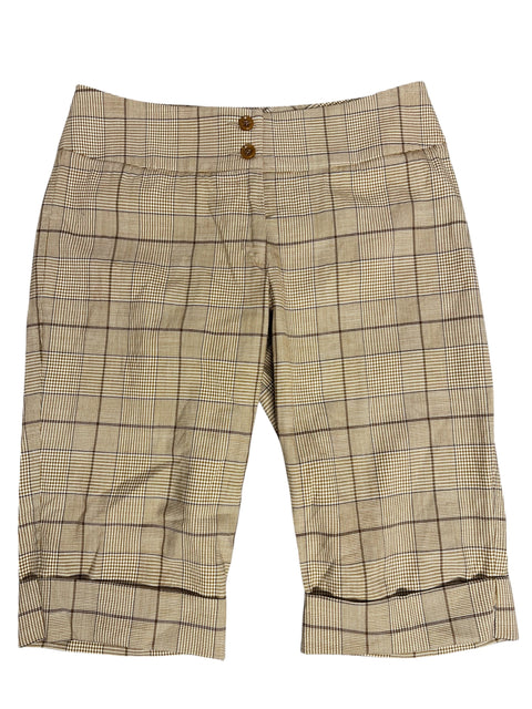 Dolce & Gabbana Beige Plaid Capri Pant